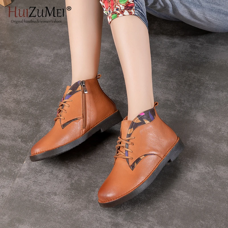 Женские полусапожки Martin HUIZUMEI модные на осень и зиму рождественский подарок