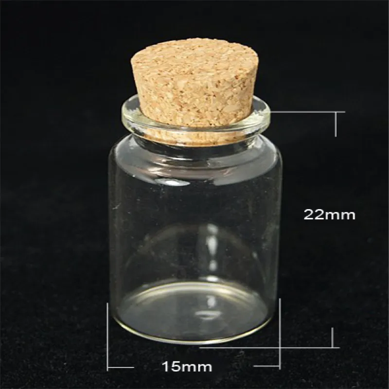 16x22mm 20 штук мини, из прозрачного стекла бутылки для шарик для хранения ювелирных изделий специальный подарок контейнеры Jar Контейнер для вечерние Декор F60 - Цвет: 16x22mm