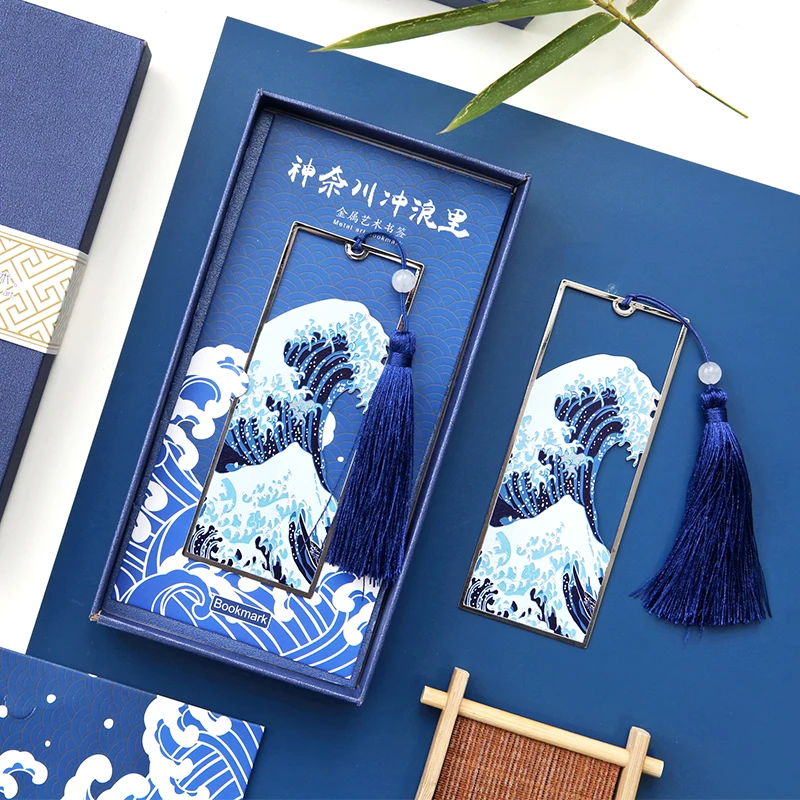 Винтажная металлическая Закладка в японском стиле Hokusai The Great Wave Off Kanagawa с
