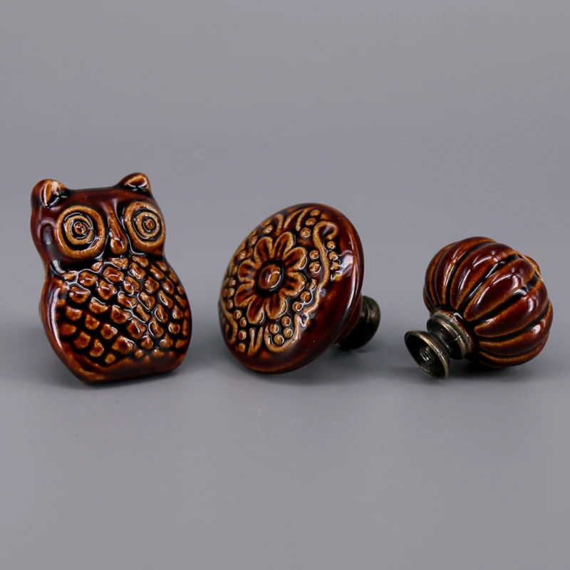 

1x vintage kitchen Cabinet Drawer Pulls Nursery ceramic cupboard dresser furniture handles knob