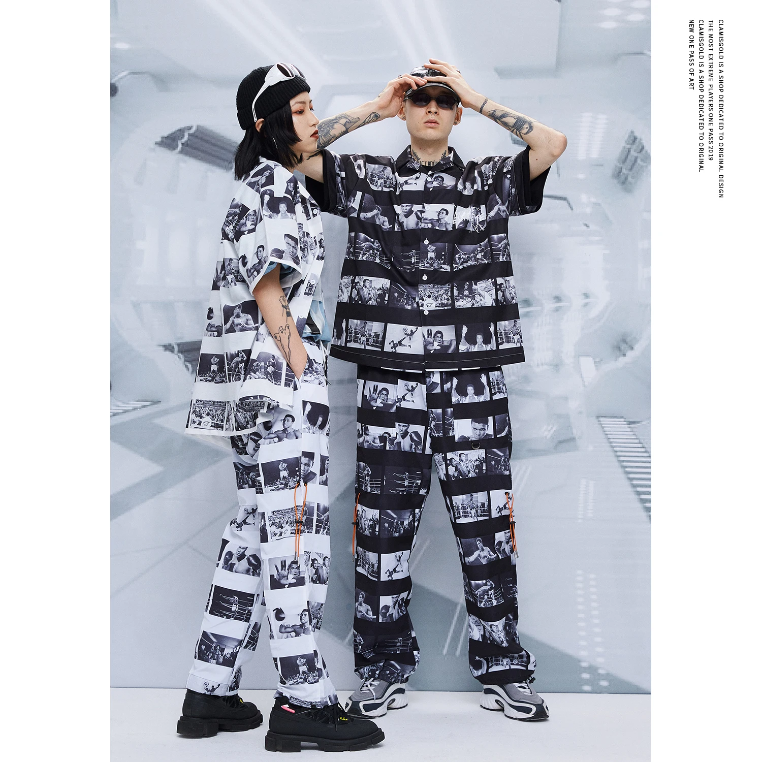 Комплект из 2 предметов мужские Модные футболки с коротким рукавом и принтом