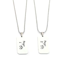player 1 player 2 couples necklace set ps gift for girlfriend boyfriend gamer video game couples necklaces