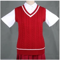 2022 school uniform sweaters vest for girls boys british student uniforms v neck vest sweaters tank top