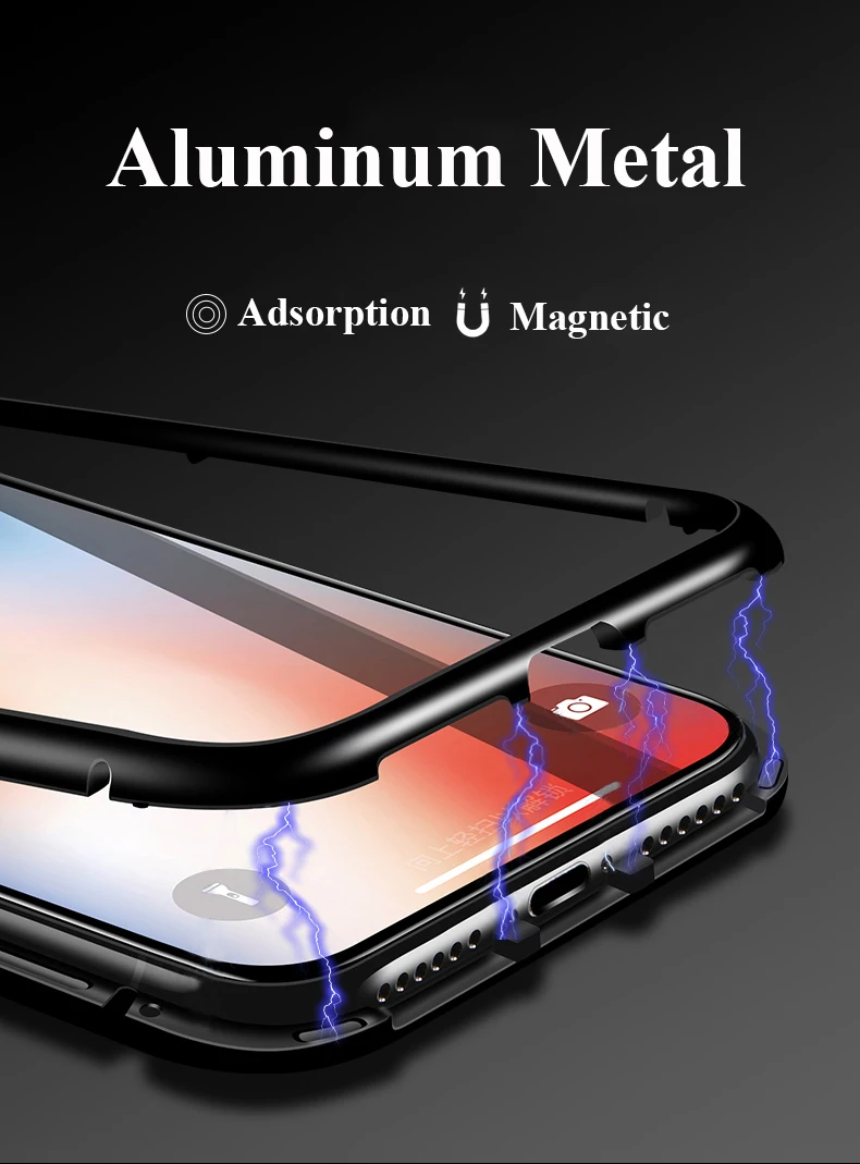 360 магнитный чехол для iPhone 11 Pro XS 8 7 6 металла Стекло Крышка для samsung S10 5G S9 S8 Note 9 S7 край A7 A30 A70 A50 чехол