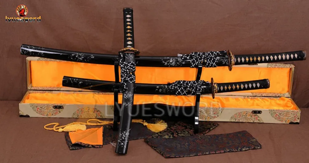 T10 стальной нож японский самурай меч катана Wakizashi Tanto набор бритвы острый дракон