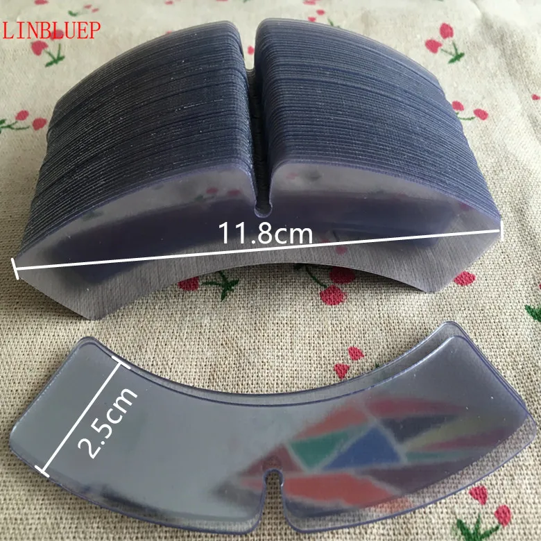 

200 шт., прозрачные пластиковые ленты для воротника, 2,5x11,8 см