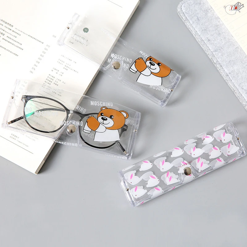 Синий слон 1 шт. прозрачный портативный мультфильм очки чехол защитный милые