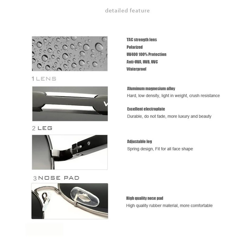 Eyewears Accessories 6695 Алюминиевые магний авиатор солнцезащитные мужские очки с