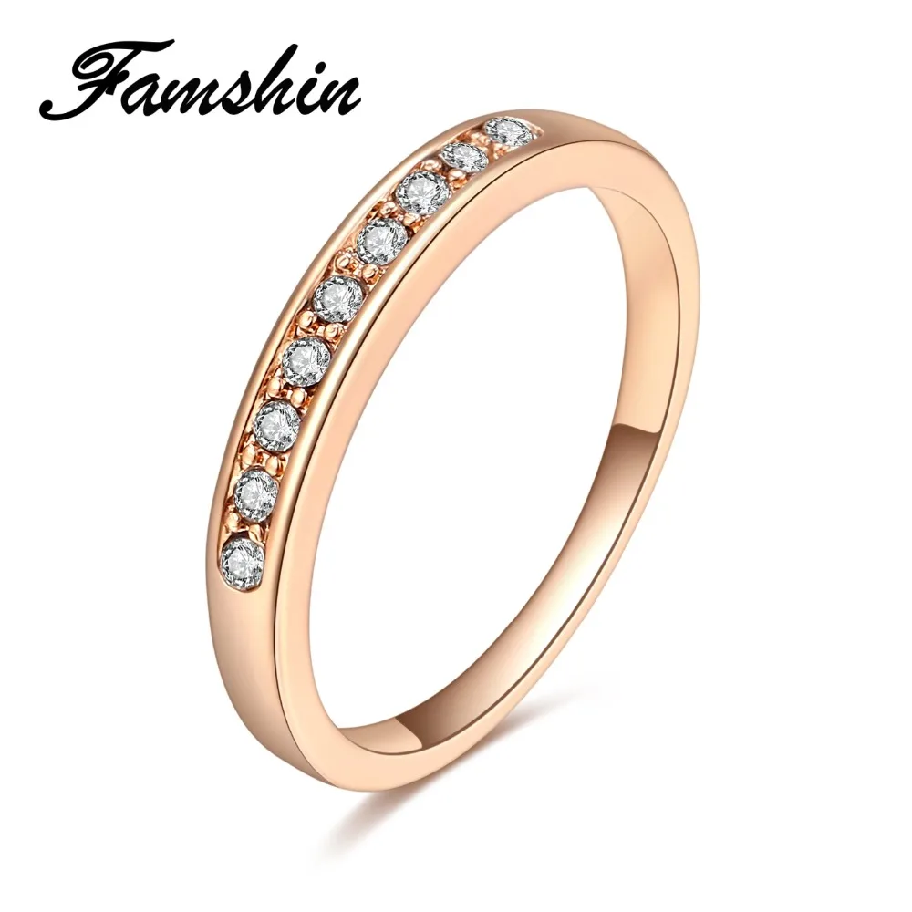 FAMSHIN модные подвески кристалл бесконечность кольца для женщин Золотой Цвет
