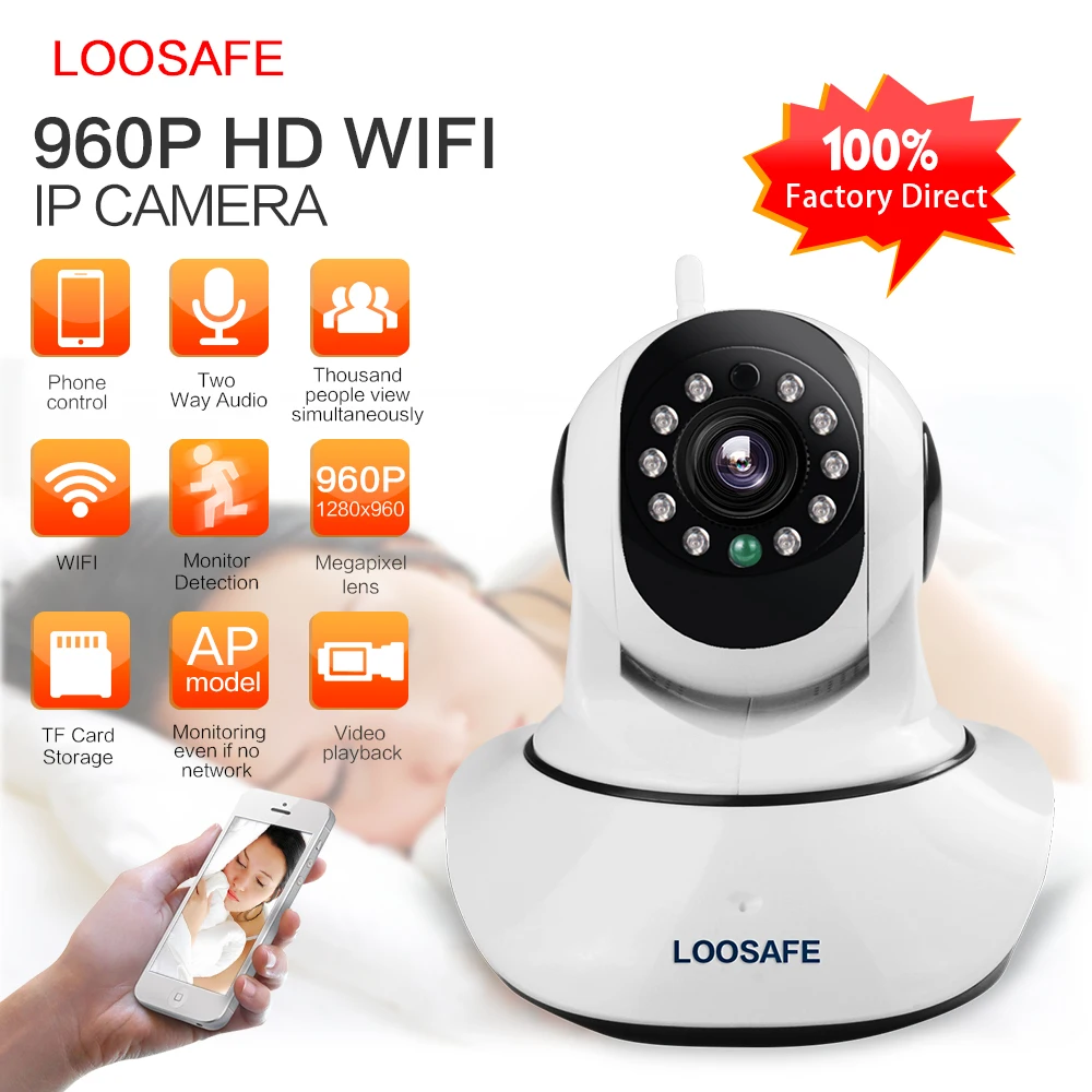 LOOSAFE HD 960 P Беспроводной IP Камера PTZ Wi-Fi Ночное видение CCTV сетевой безопасности P2P