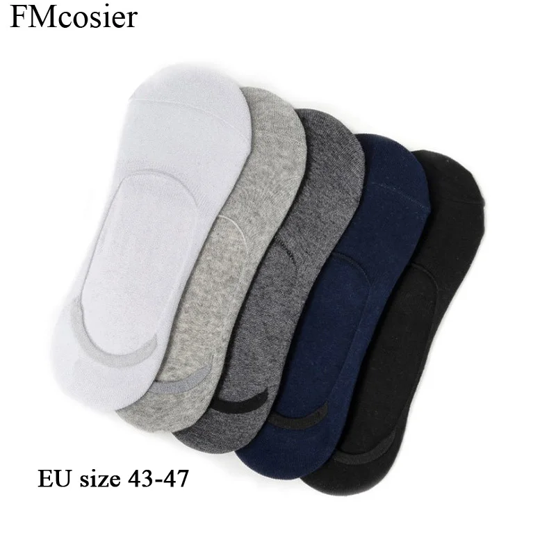 Летние хлопковые мужские невидимые носки 10 пар белые черные Веселые большие