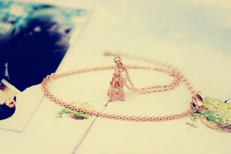 Женское простое ожерелье AOLOSHOW розовое золото ювелирное украшение в виде