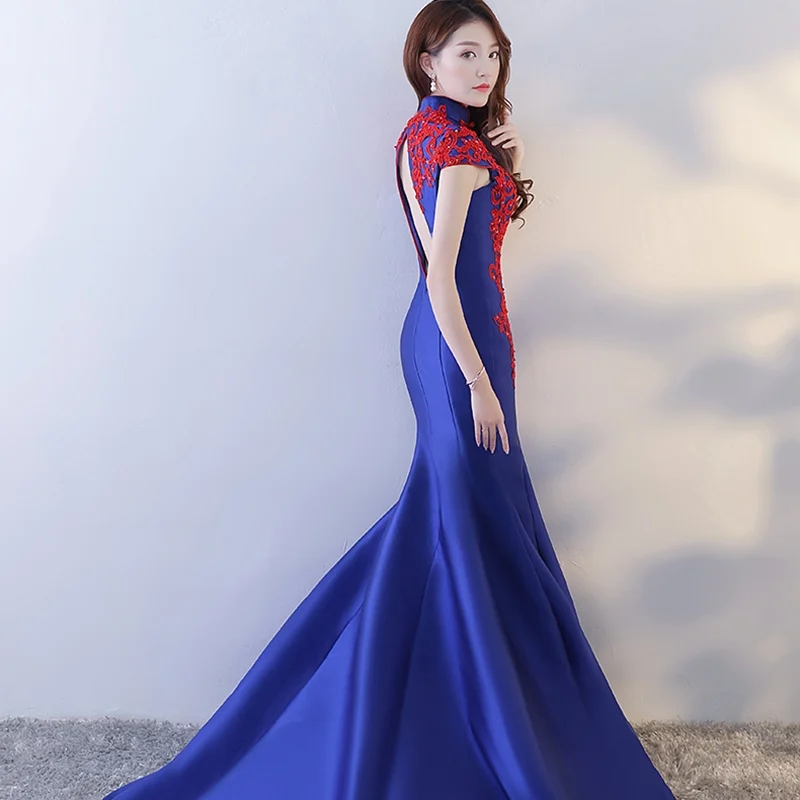 Вечернее платье русалки вечернее Ципао с блестками для выпускного вечера