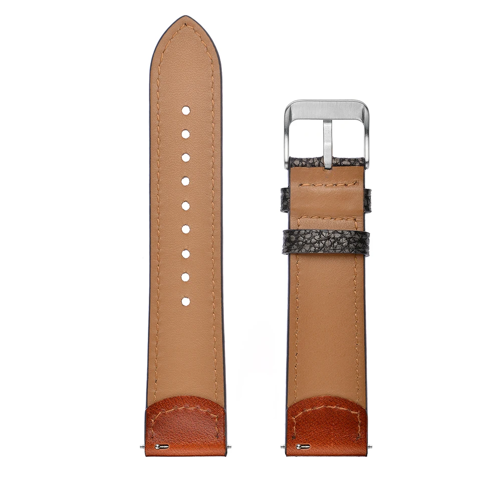 22mm Formal Dark Brown Stone Pattern Men's Genuine Leather Replacement Strap Band For Samsung Gear S3 Bracelet Wrist Belt | Наручные