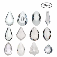 hd pack of 24 clear crystal suncatcher chandelier lighting drops pendants balls prisms hanging glass prisms parts home decor