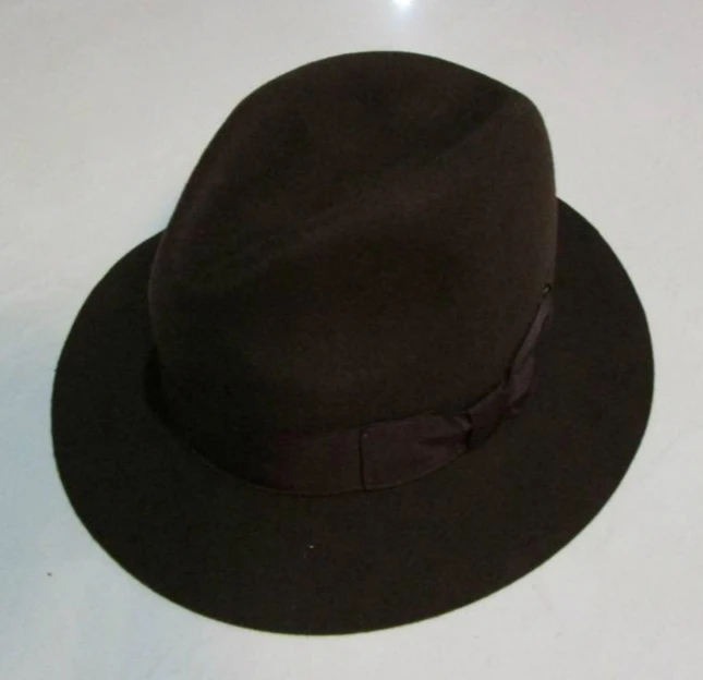 crushat шерсть из Австралии Fedora мода унисекс черный Хомбург Панама джазовая, шляпа для мужчин Панама Fedora Черные Шляпы B-1540 - Цвет: Коричневый