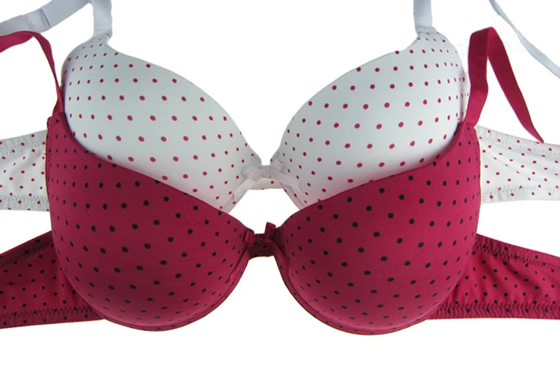 Женское нижнее белье бюстгальтер пуш-ап Красного/белого цветов с принтом в