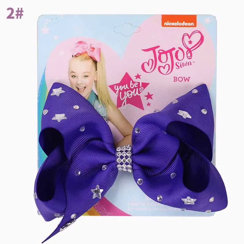 2 JOJO siwa волосы лук девичий аксессуар для волос продается Горячая бурение 5 дюймов Grosgrain Ribbonbow с Alligatorclip заколки для волос аксессуары для волос - Цвет: 2