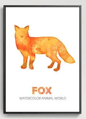 Детские украшения в скандинавском стиле Мультяшные животные холст живопись