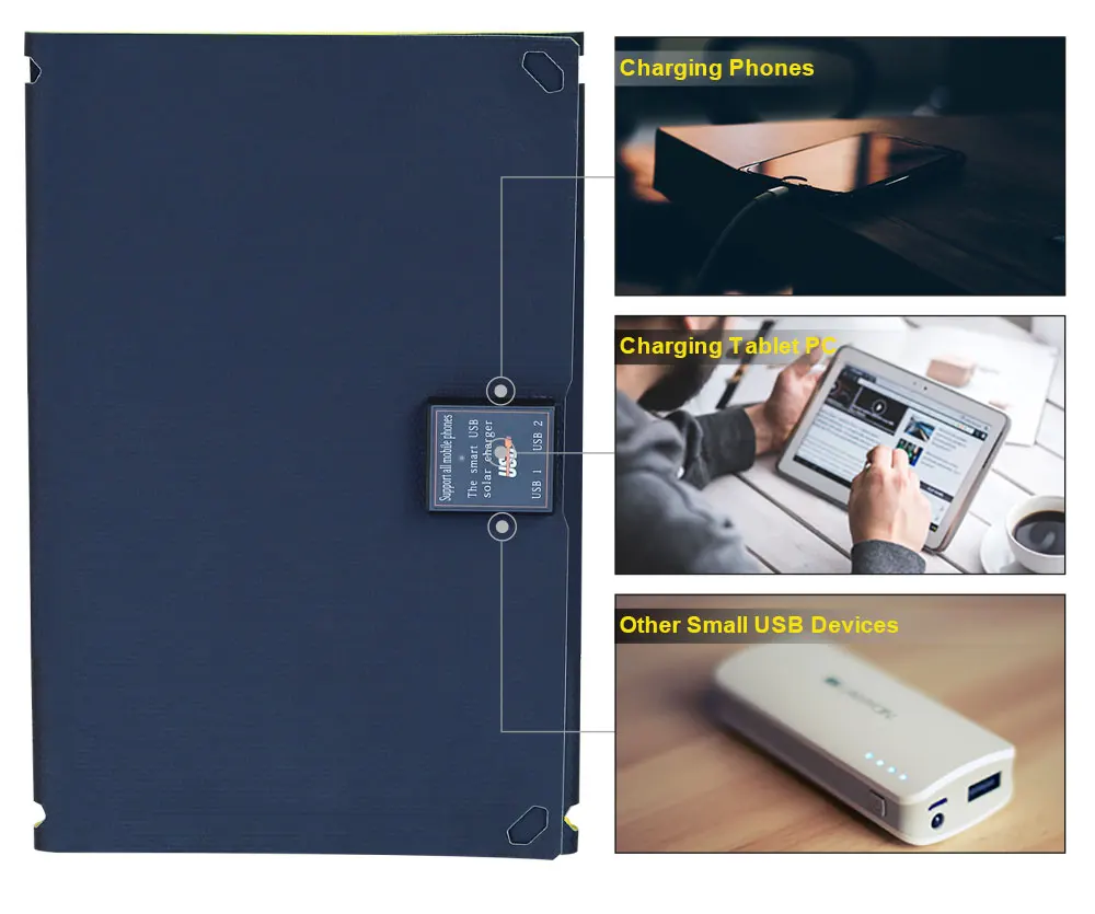 BOSSCAT AY-S021B 21 Вт Открытый Складная солнечная панель с usb-портом