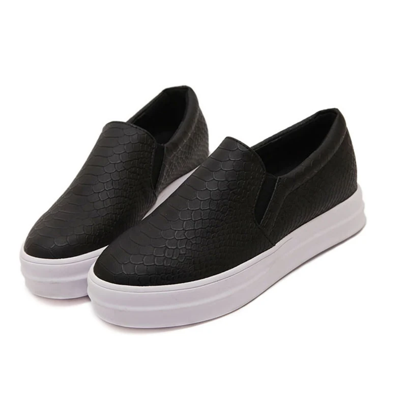 TEXU/Женская обувь из змеиной кожи с толстой поверхностью для игр Цвет Черный|shoes