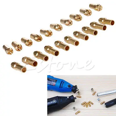 

10pcs Drill Chucks Bits Brass Collet Mini Drill Chuck for Dremel Rotary Tool 4.3mm Dia 0.5mm-3.2mm Power Tool Accessory