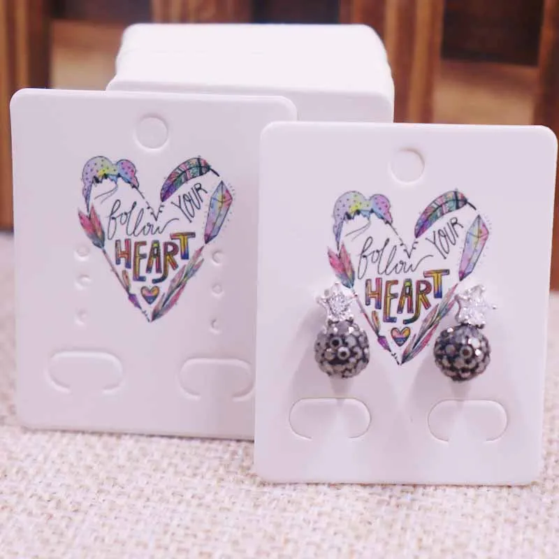 card same as pic 100 шт Новые diy Ювелирные изделия дисплей карты серьги 4x5 см серьги карты подвешенная бирка DIY Сережка-гвоздик Ювелирная карта-упаковка - Цвет: card same as pic