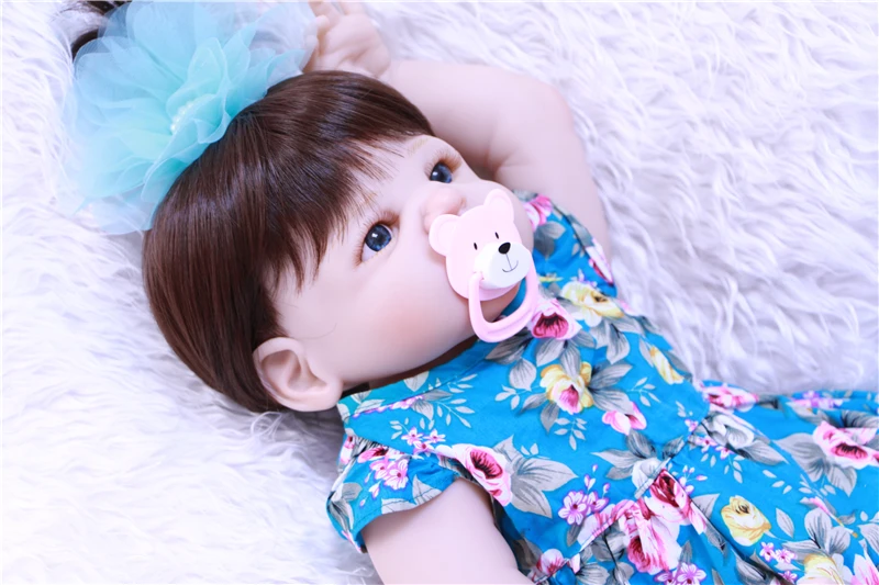 Милая кукла принцессы bebe-reborn для девочек 22 дюйма полностью силиконовые куклы