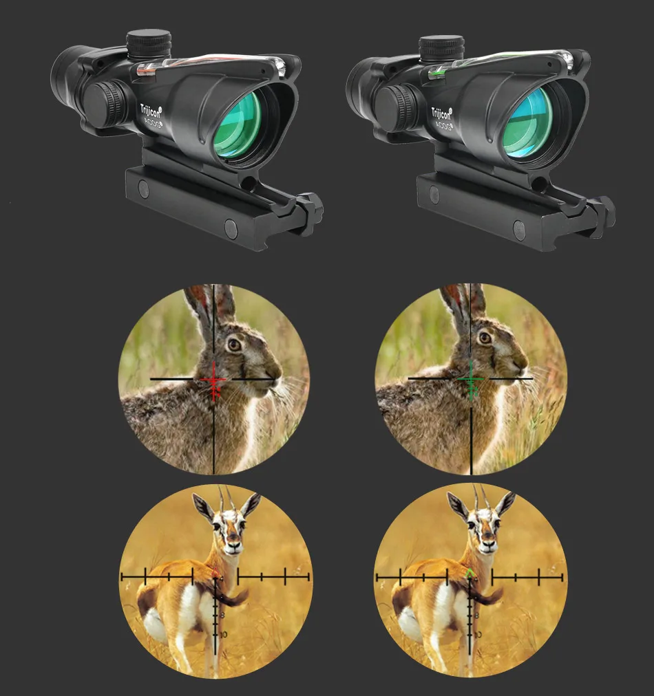 Trijicon ACOG 4X32 оптика из настоящего Волокна Красная точка с подсветкой шеврон стекло травленая сетка тактический оптический прицел охотничий прицел