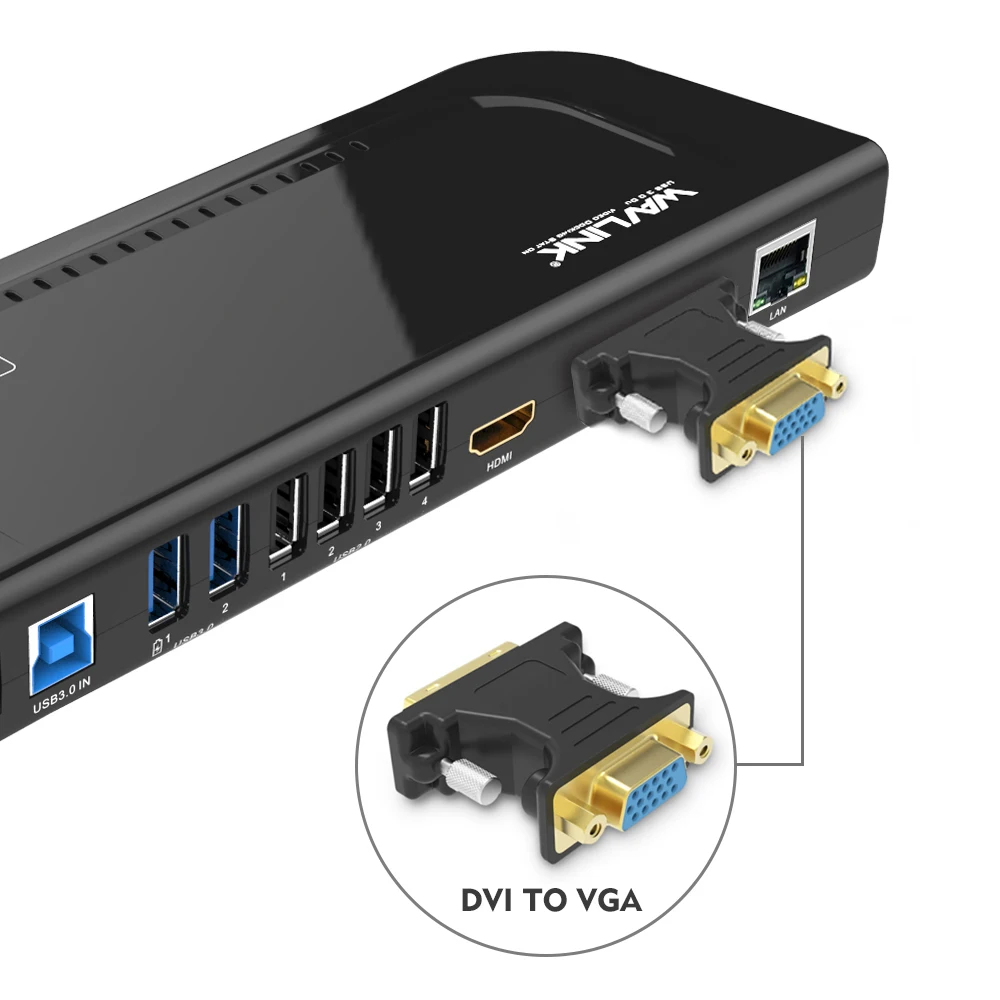 Wavlink USB 3,0 Универсальная док-станция с двойным дисплеем Поддержка HDMI/DVI/VGA с 6 портами usb внешний гигабитный Ethernet HD 1080p
