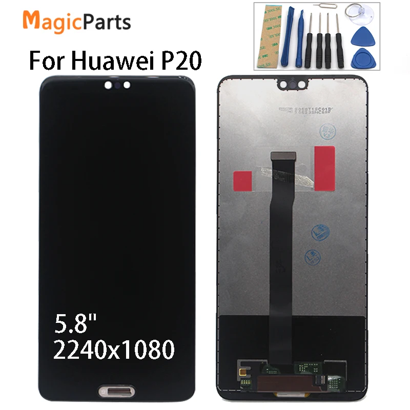 Для Huawei P20 ЖК-дисплей + сенсорный экран дигитайзер в сборе Замена для EML-L09 EML-L22 EML-L29