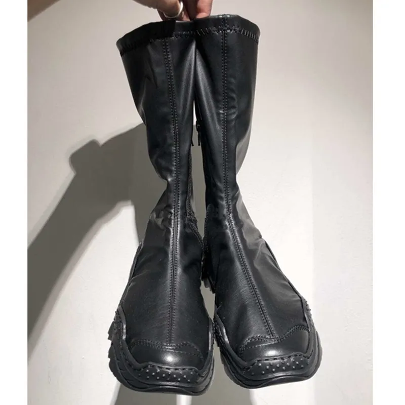 Женские ботинки на толстой подошве эластичные спортивные для досуга обувь