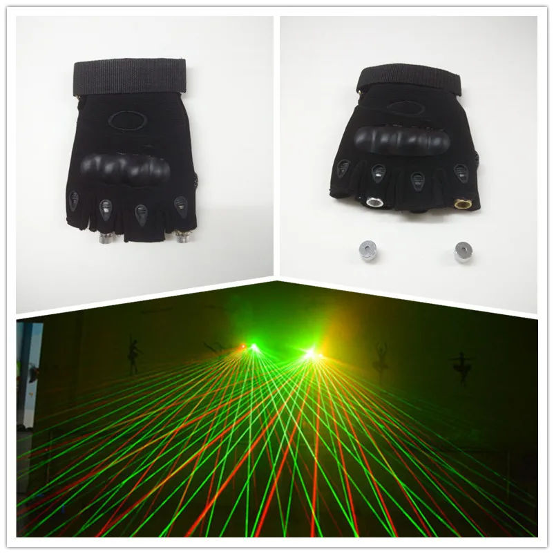 Перезаряжаемые RG лазерные мужские перчатки Красочные зеленый красный с 2 шт