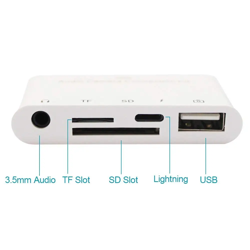 5 in 1 SD TF Card Camera Connection Kits for Lightning to USB Camera Reader adapter OTG Cable For iPhone 11 X 6 7 8 For Ipad Air