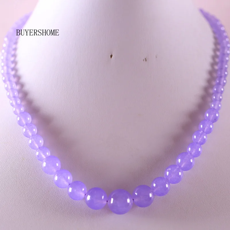Purple Stone Handmde женские ювелирные изделия 6-14 мм натуральные камни круглые бусины зелёные малахитовые Howlite фарфоровое ожерелье из содалита 1" 1 шт RE009-103 - Окраска металла: Purple Stone