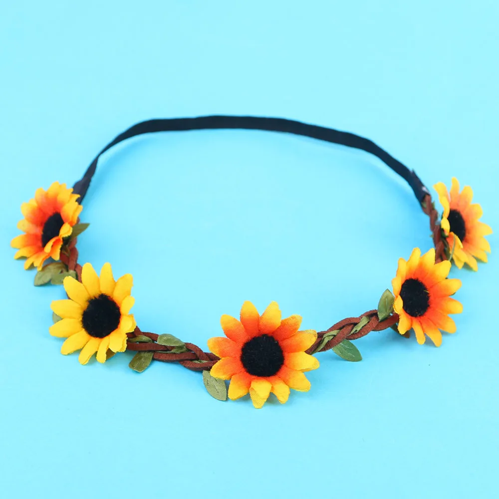 Новая Мода Дейзи подсолнечника повязка гирлянда Винтаж фестиваль богемный Стиль