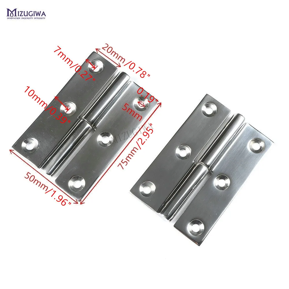 2 pcs MIZUGIWA Door Hatch Cabin Strap Hinge 316 Stainless Steel Boat Marine Heavy Duty for | Спорт и развлечения