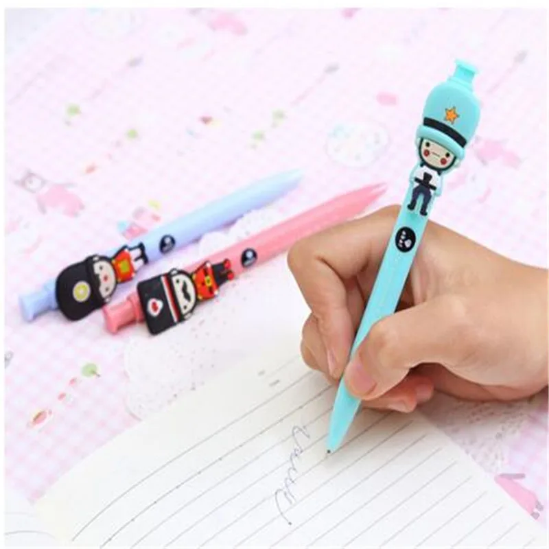 SHUE SHONE 5PCS /LOTS ute press ballpoint pens British soldier pen soft cartoon 0.5 blue core writing suppli | Канцтовары для офиса