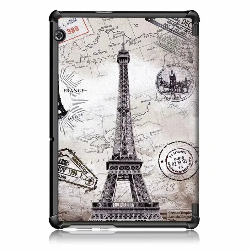 Tower Чехол-подставка из искусственной кожи для huawei MediaPad T5 10 AGS2-W09, AGS2-L09, AGS2-L03, AGS2-W19, 10,1 дюймов, Магнитный чехол для планшета+ пленка+ ручка - Цвет: Tower