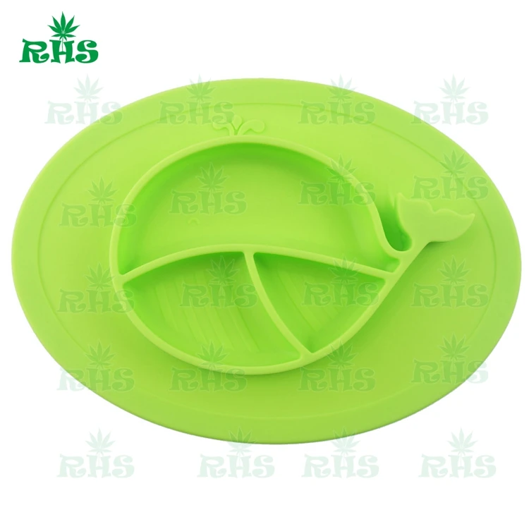 2 шт. Бесплатная доставка Цельный силиконовый столовых пластины для детей