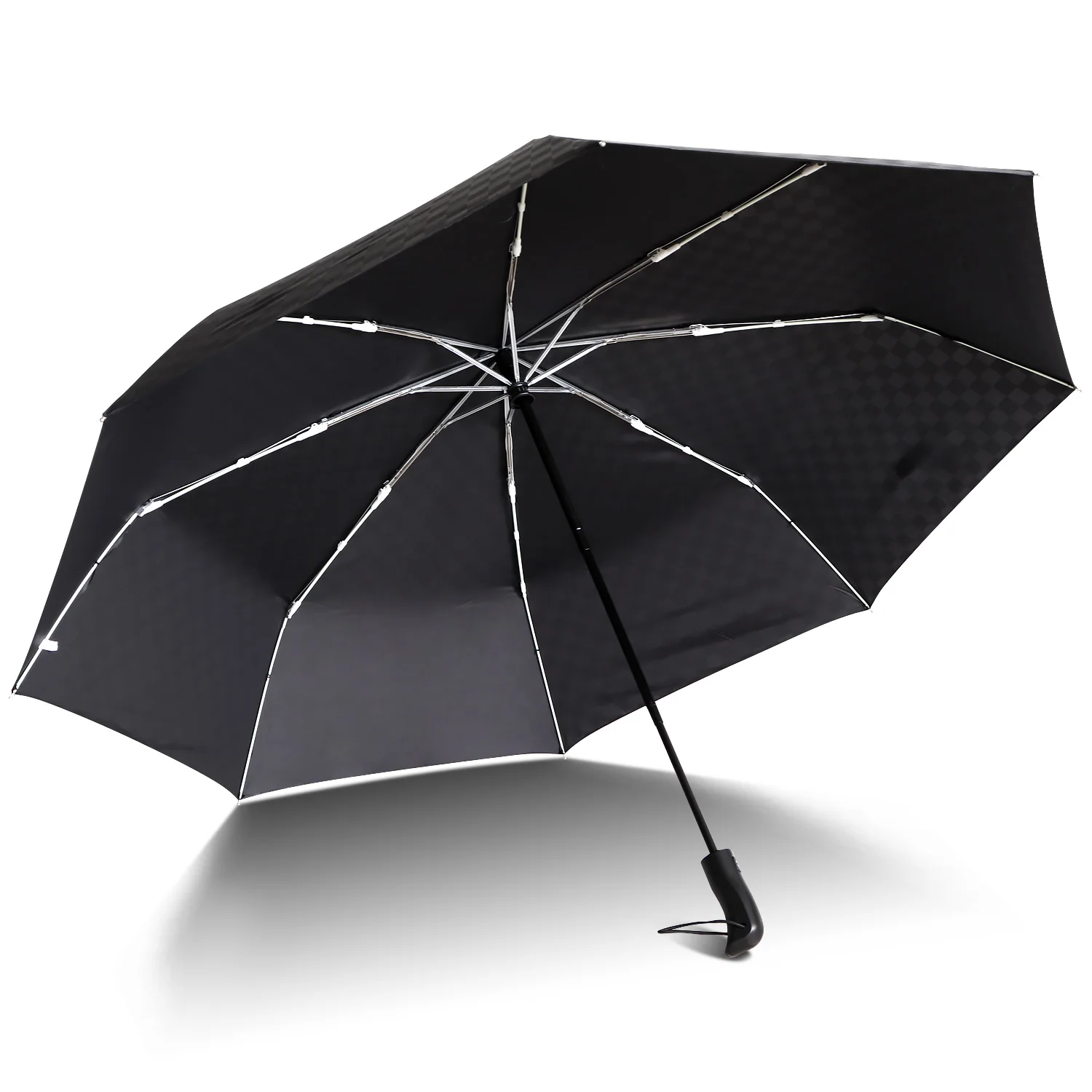 Автоматический зонт от дождя 120 см женский в 3 сложения прочный ветрозащитный