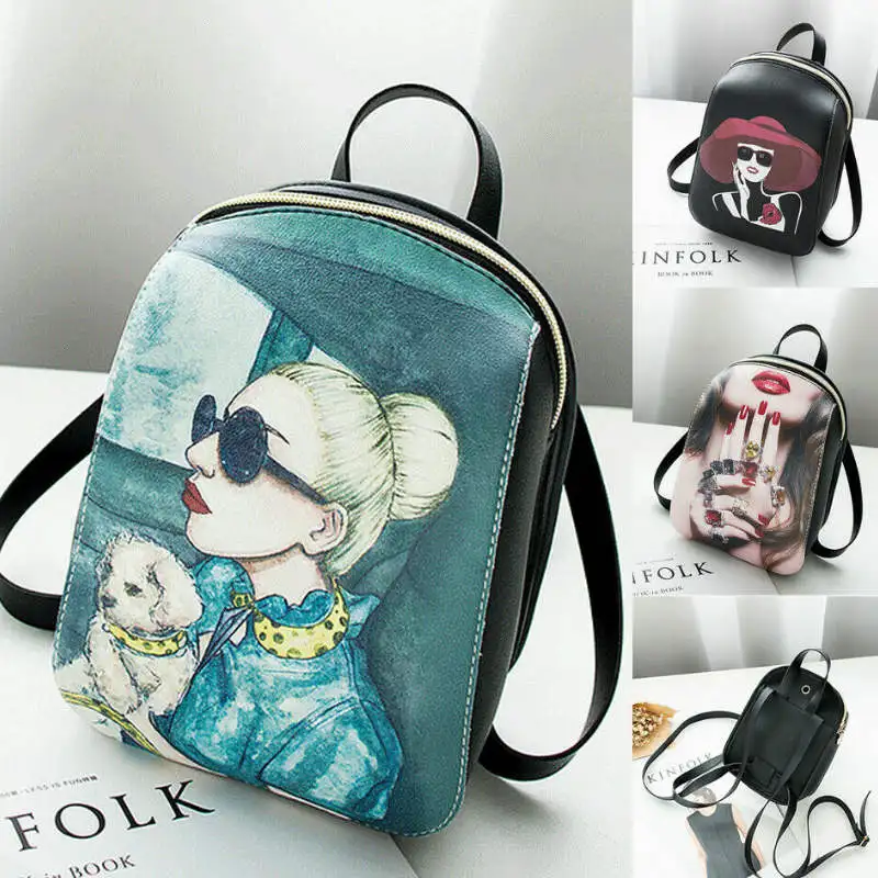 Женский рюкзак из искусственной кожи школьный женский маленький дорожный