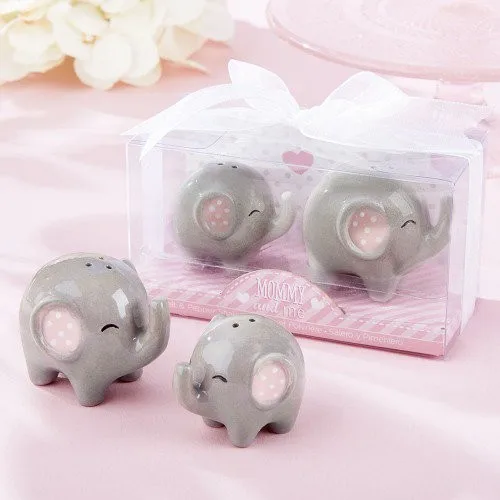 

Baby shower favor Mommy and Me-керамический шейкер с маленьким арахисовым слоном для соли и перца свадебные сувениры и подарки
