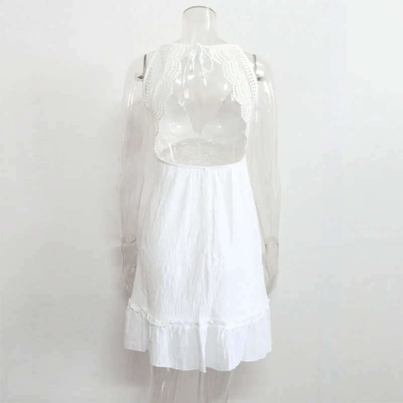 Boho Dress платье летнее женское крючком кружевными рюшами пляжное платье v-образным вырезом Спагетти ремень спинки сексуальные мини летнее платье сарафан женский летний платье женское