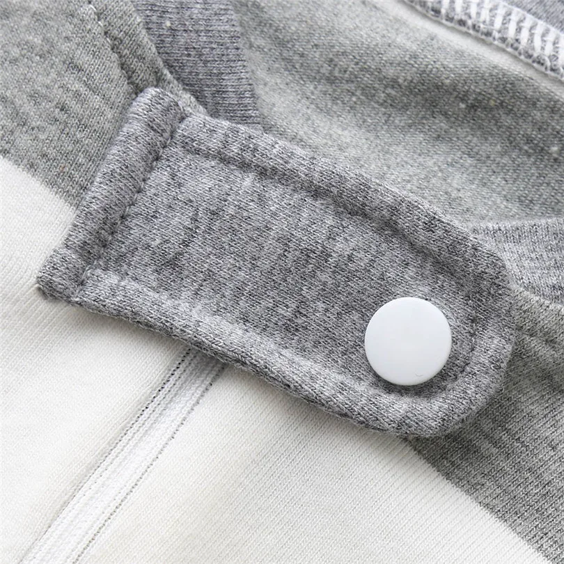 2019 new Newborn Baby Girls Boys Long Sleeve Zipper Packs Stripe Romper Jumpsuit Clothes fashion design #4m19 | Детская одежда и