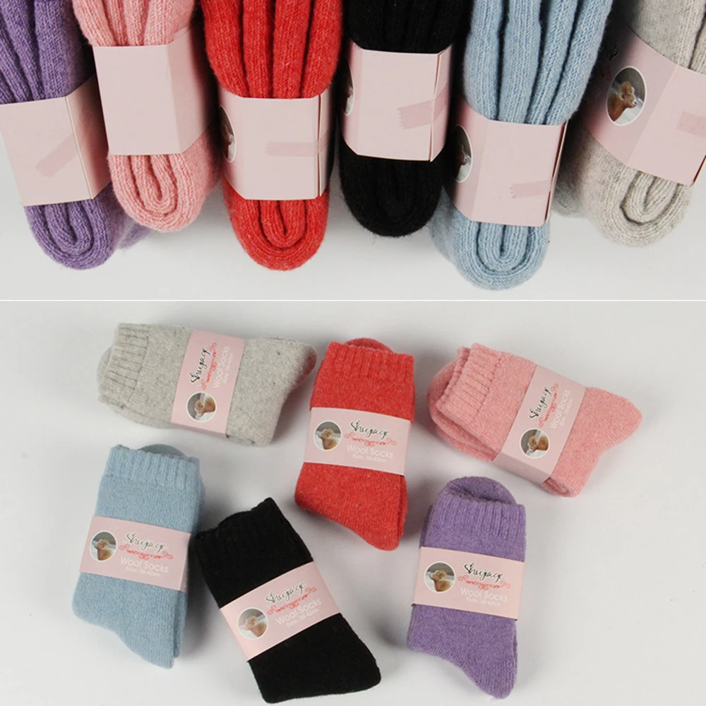 

1 Pair Rabbit Wool Thickening Warm Women Solid Pure Socks Home Indoor Floor Fuzzy Thermal Socks Harajuku Female Fashion Winter