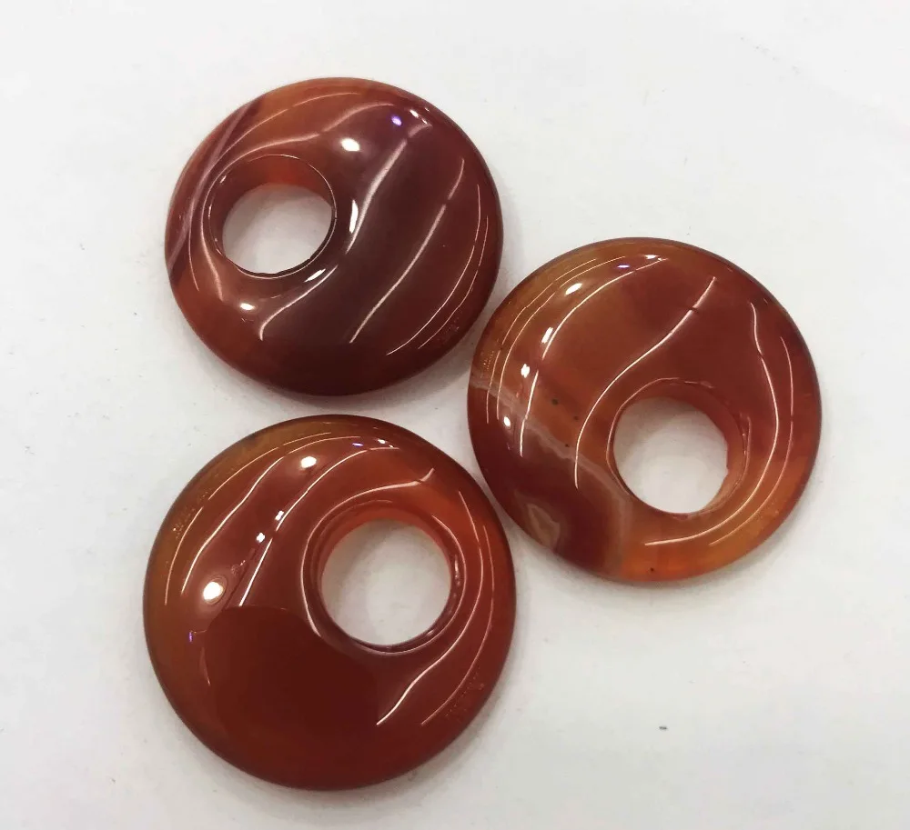 Natural Agogo Ring Shape Quartzs Aventurines Carnelians Goldsand stone Pendant Jewelry Semi Precious Beads Mak Wholesale For DIY | Украшения