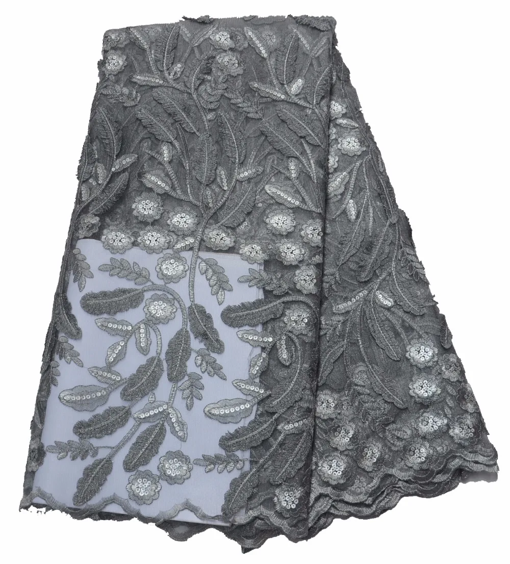 

evening dress material nigerian lace fabrics french net lace 3d flower fabric with sequins high quality 5yard/lot P468-1
