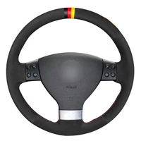 black suede car steering wheel cover for volkswagen golf 5 mk5 vw passat b6 jetta 5 mk5 tiguan 2007 2011