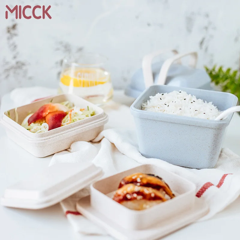 Симпатичный Ланч бокс из соломенного волокна для детей MICCK Офисная коробка с